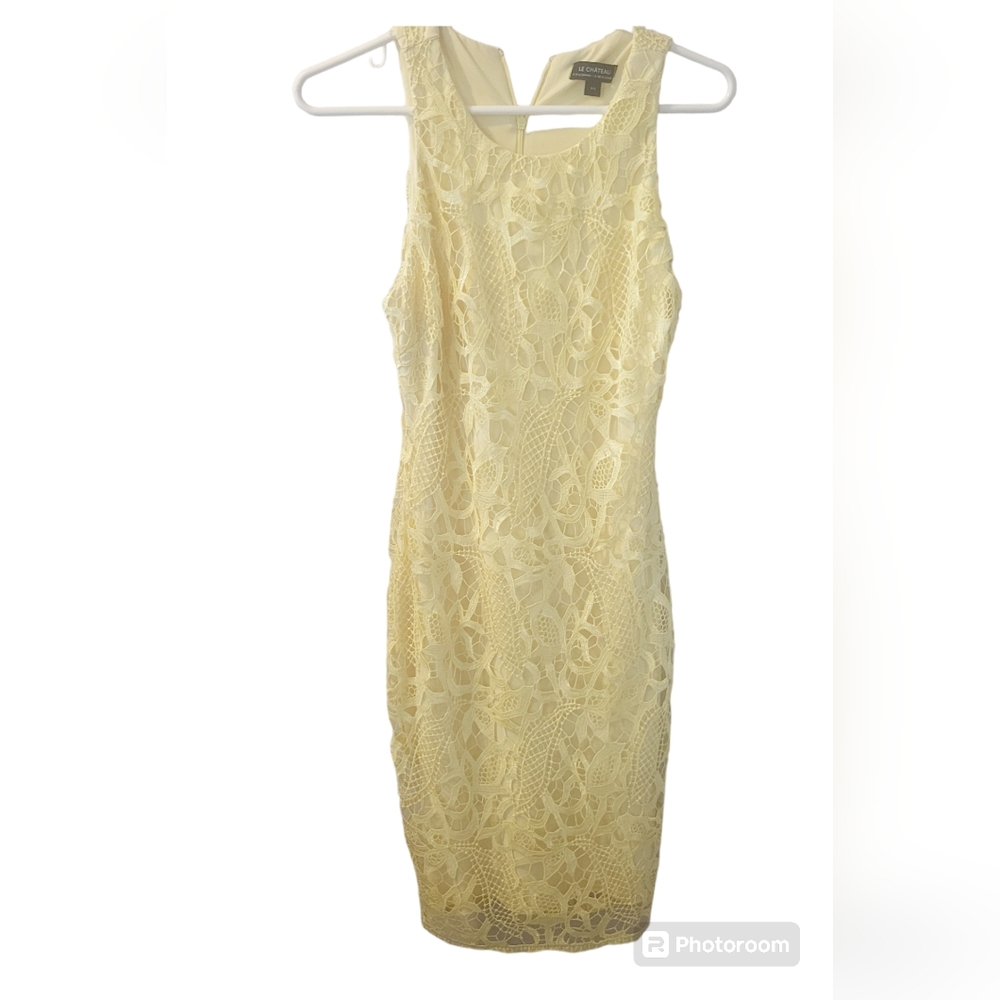 Yellow lace dress